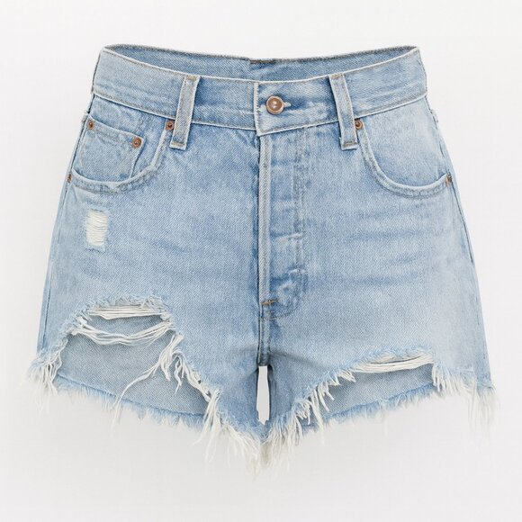 Levi's Pants - Levi’s 501 High Rise Distressed Cutoff Denim Shorts Light Wash Raw Hem W33